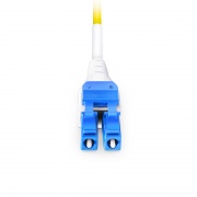 1m (3ft) LC UPC to LC UPC Flat Clip Uniboot Duplex OS2 Single Mode Riser (OFNR) 2.0mm BIF Fiber Optic Patch Cable This picture is about .