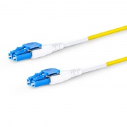1m (3ft) LC UPC to LC UPC Flat Clip Uniboot Duplex OS2 Single Mode Riser (OFNR) 2.0mm BIF Fiber Optic Patch Cable This picture is about .