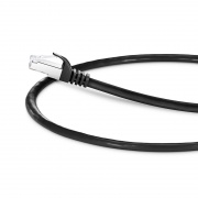 1ft (0.3m) Cat6a 26AWG Snagless Shielded (S/FTP) PVC CM Ethernet Network Patch Cable, Black, 10Pcs/pack This picture is about C6ASFTPSGPVC-10PK.