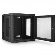 12U GV600-Series 19" 4-Rails Wall Mount Cabinet with Vented Front Door, Hinged Back This picture is about FS-WMCV-12U.