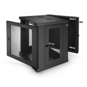 12U GV600-Series 19" 4-Rails Wall Mount Cabinet with Vented Front Door, Hinged Back This picture is about FS-WMCV-12U.