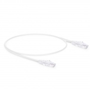 0.3m Cat6六類極細網絡跳線 28AWG 無卡扣 非屏蔽(UTP) PVC CM,白色 這張圖片是關於C6UTPSGSPVC.
