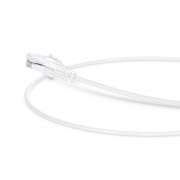 0.3m Cat6六類極細網絡跳線 28AWG 無卡扣 非屏蔽(UTP) PVC CM,白色 這張圖片是關於C6UTPSGSPVC.