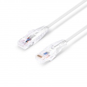 0.3m Cat6六類極細網絡跳線 28AWG 無卡扣 非屏蔽(UTP) PVC CM,白色 這張圖片是關於C6UTPSGSPVC.