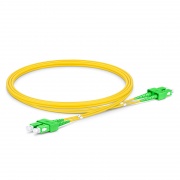 Customized Length Fiber Patch Cable, 2 Fibers, SC APC Duplex to SC APC Duplex, Single Mode (OS2), Riser (OFNR), 2.0mm, Tight-Buffered, Yellow This picture is about SMSCDX.