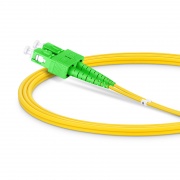 Customized Length Fiber Patch Cable, 2 Fibers, SC APC Duplex to SC APC Duplex, Single Mode (OS2), Riser (OFNR), 2.0mm, Tight-Buffered, Yellow This picture is about SMSCDX.