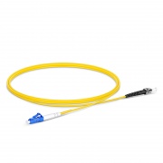 Customized Length Fiber Patch Cable, 1 Fiber, LC UPC Simplex to ST UPC Simplex, Single Mode (OS2), Riser (OFNR), 2.0mm, Tight-Buffered, Yellow This picture is about SMLCSTSX.
