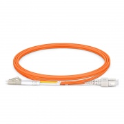 Customized Length Fiber Patch Cable, 2 Fibers, G.651, LC UPC Duplex to SC UPC Duplex, Multimode (OM1), Riser (OFNR), 2.0mm, Tight-Buffered, Orange This picture is about OM1LCSCDX.