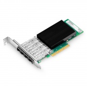 Carte d'Interface Réseau Ethernet Basée Intel XL710-BM1, Quatre Ports SFP+ 10G, PCIe 3.0 x 8, Support à Profil Haut et Bas Cette image concerne XL710BM1-4SP.