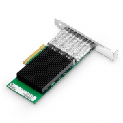 Carte d'Interface Réseau Ethernet Basée Intel XL710-BM1, Quatre Ports SFP+ 10G, PCIe 3.0 x 8, Support à Profil Haut et Bas Cette image concerne XL710BM1-4SP.