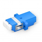 LC/UPC naar LC/UPC Duplex OS2 Single Mode SC Voetafdruk Plastic Fiber Optic Adapter/Koppelstuk met Flens (10st/verpakking) Deze afbeelding gaat over FH-LCU-DXF-SMF.