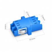 LC/UPC naar LC/UPC Duplex OS2 Single Mode SC Voetafdruk Plastic Fiber Optic Adapter/Koppelstuk met Flens (10st/verpakking) Deze afbeelding gaat over FH-LCU-DXF-SMF.