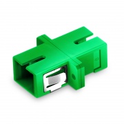 Adaptador/acoplador de fibra óptica SC/APC a SC/APC símplex OS2 monomodo con brida (10 pzas./paquete) Esta imagen trata sobre AD-SCA-SCA-SM-SX-FS.