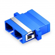 SC/UPC to SC/UPC Duplex OS2 Single Mode Plastic Fiber Optic Adapter/Coupler with Flange (10pcs/Pack) This picture is about HU-SCU-DXF-SMF.