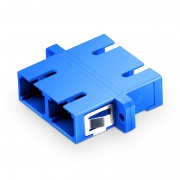 SC/UPC to SC/UPC Duplex OS2 Single Mode Plastic Fiber Optic Adapter/Coupler with Flange (10pcs/Pack) This picture is about HU-SCU-DXF-SMF.