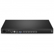 Switch KVM USB montaje en rack de 1U, 8 puertos de Cat5e/6/7, 2 usuarios, con acceso remoto IP, 8 módulos de interfaz incluidos Esta imagen trata sobre .