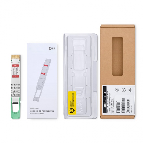 飞速(FS) 400GBASE-FR4 QSFP-DD PAM4光模块 1310nm 2km DOM