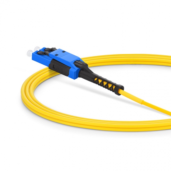 2m MDC/UPC-LC/UPC 双工单模光纤跳线 一管双芯 PVC (OFNR)