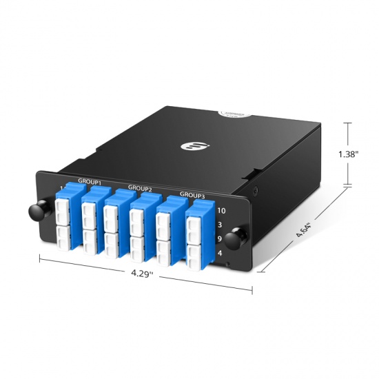 FHD 24芯 OS2 MTP®光纤配线盒 3xMTP®-6xLC四工 通用极性