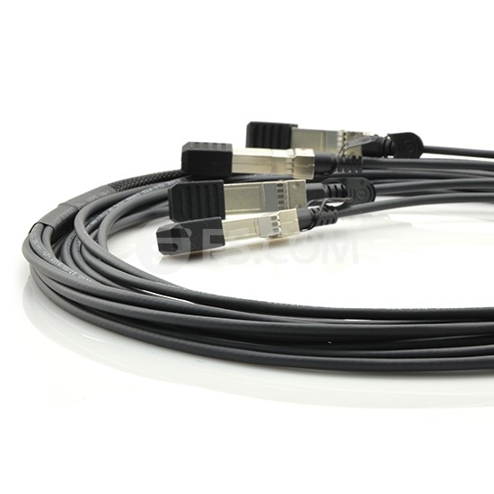 5m (16ft) Dell Networking 331-8153 Compatible 40G QSFP+ to 4 x 10G SFP+ Passive Direct Attach Copper Breakout Cable