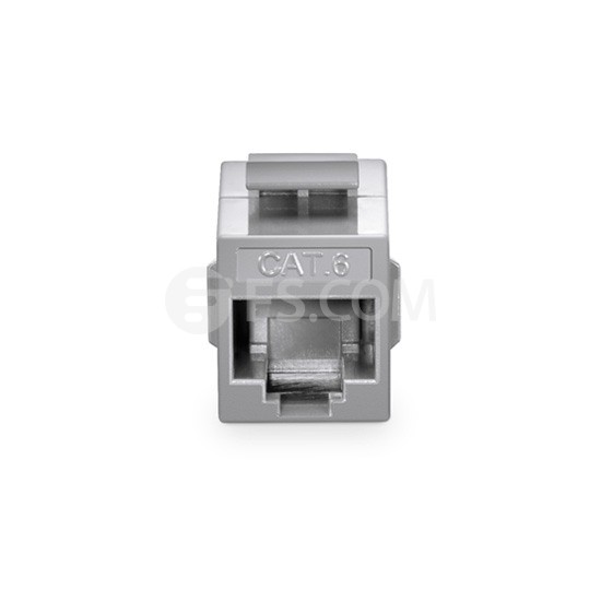 Cat6 Keystone RJ45 Coupler, Unshielded, Female to Female Insert Inline Coupler - Gray