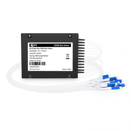 6 Channels 1471-1571nm, Single Fiber CWDM Mux Demux, Side-B, ABS Pigtailed Module, LC/UPC