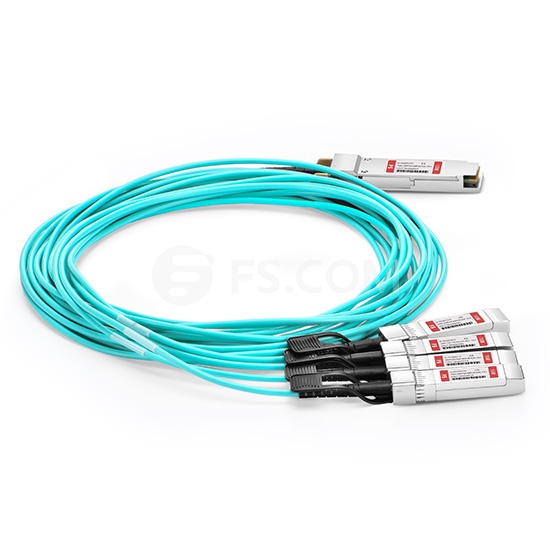 5m (16ft) Mellanox MFA7A50-C005 Compatible 100G QSFP28 to 4x25G SFP28 Breakout Active Optical Cable