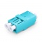 LC/UPC to LC/UPC Duplex OM3 Multimode SC Footprint Plastic Fiber Optic Adapter/Coupler without Flange, Aqua
