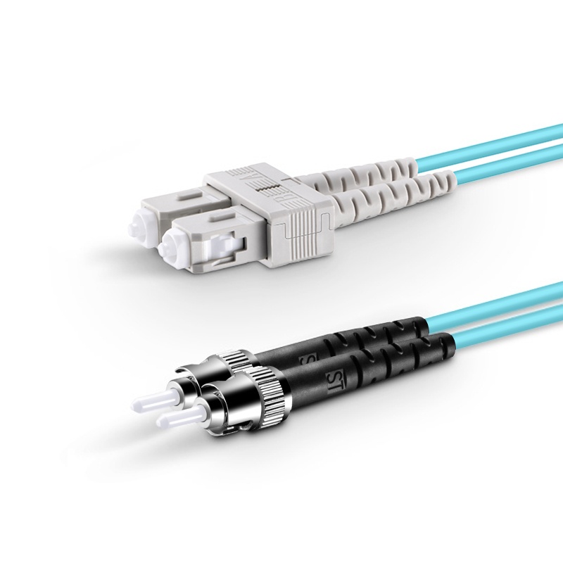 1m (3ft) SC UPC to ST UPC Duplex 2.0mm OFNP OM3 Multimode Fiber Optic Patch Cable