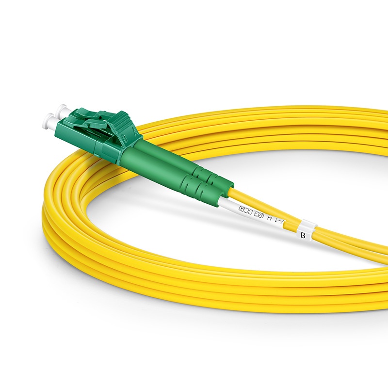 3m (10ft) LC APC to SC APC Duplex OS2 Single Mode PVC (OFNR) 2.0mm Bend Insensitive Fiber Optic Patch Cable