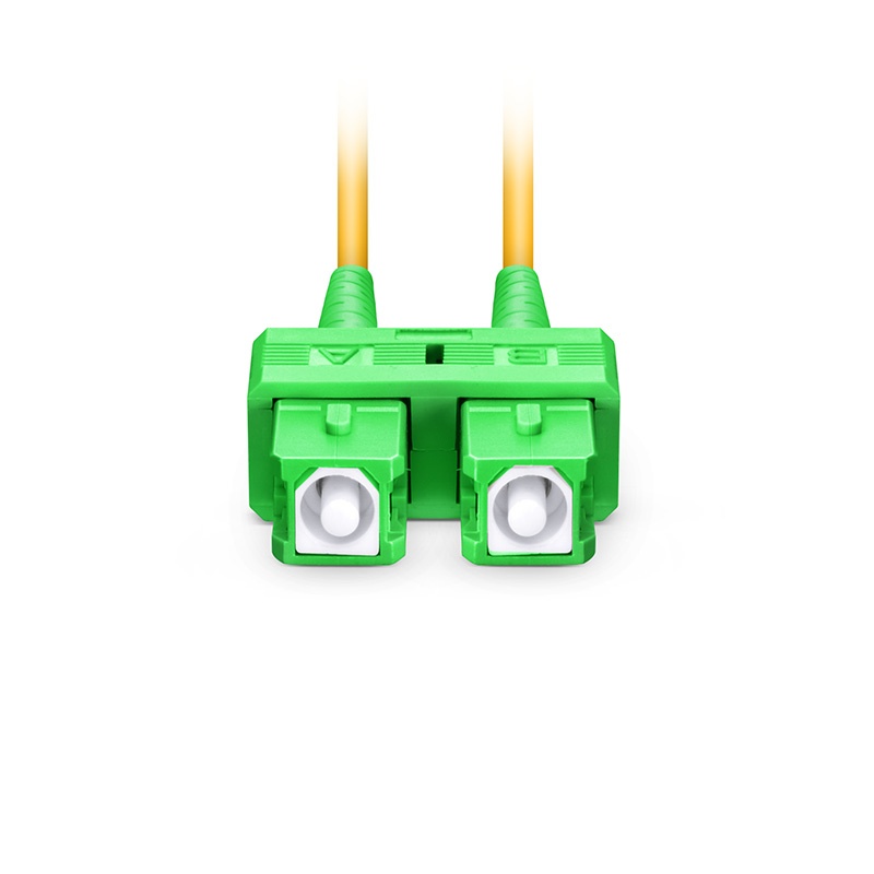 2m (7ft) SC APC to SC APC Duplex OS2 Single Mode PVC (OFNR) 2.0mm Bend Insensitive Fiber Optic Patch Cable