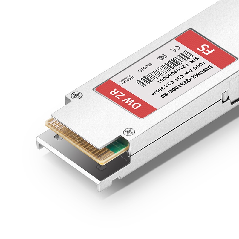 Generic C51 C52 Compatible 100G DWDM QSFP28 PAM4 80km (Require EDFA and TDCM) DOM Duplex CS SMF Transceiver Module For Transmission